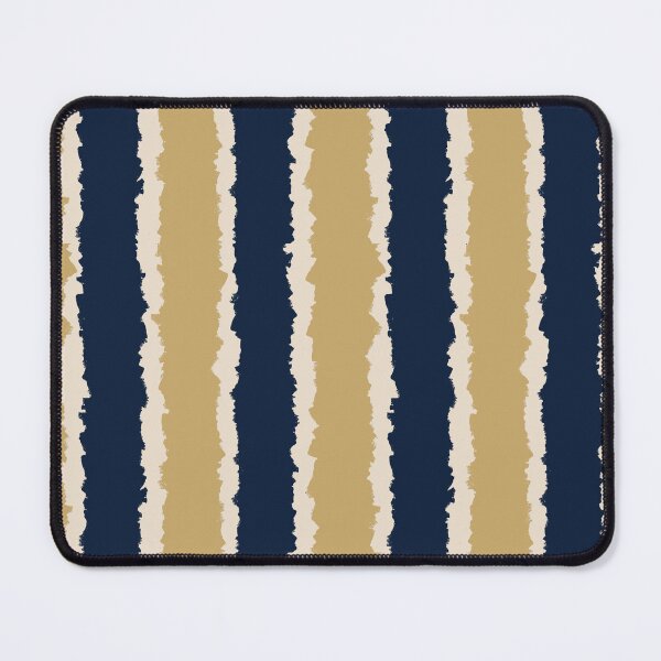 Item preview, Mustard Yellow and Deep Indigo Torn Edge Stripe Pattern designed and sold by DapperStudioByL.