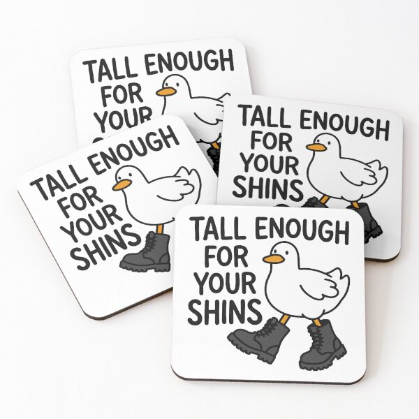 Item preview, Tall Enough For Your Shins Funny Duck In Boots Little Legs Short People Meme designed and sold by gunaone-design.