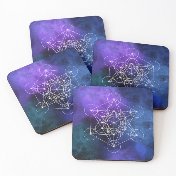 Item preview, Metatron's Cube – Sacred geometry against a galaxy background designed and sold by Herami.