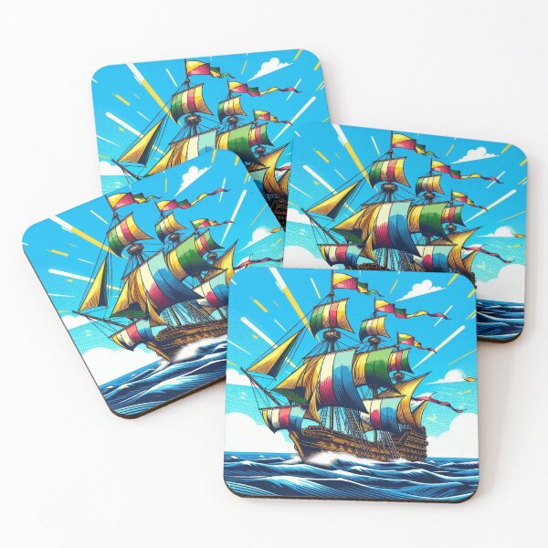 Item preview, Colorful Sailing Ship – Ocean Adventure designed and sold by Dogandesighn.