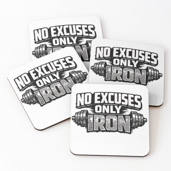 Item preview, No Excuses Only Iron Gym Motivation Bodybuilding designed and sold by athenaVart.