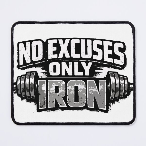 Item preview, No Excuses Only Iron Gym Motivation Bodybuilding designed and sold by athenaVart.
