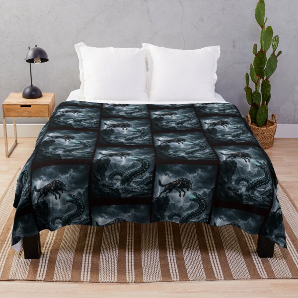 Item preview, Fenrir and Jormungand fighting. designed and sold by  ViralVisionsCreating .