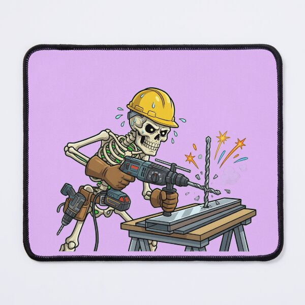 Item preview, Dead Serious Work Skeleton Construction Worker Funny Metal Drilling Design designed and sold by Raw Tigers.