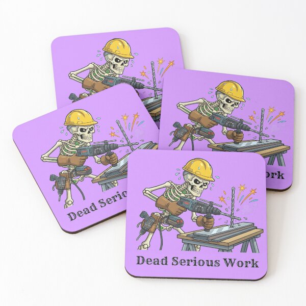 Item preview, Dead Serious Work Skeleton Construction Worker Funny Metal Drilling Design designed and sold by Raw Tigers.