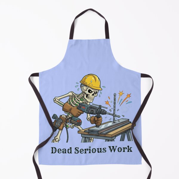 Item preview, Dead Serious Work Skeleton Construction Worker Funny Metal Drilling Design designed and sold by Raw Tigers.