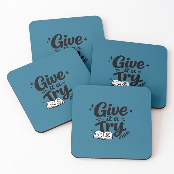 Item preview, Give It a Try – Motivational Kids Typography Design designed and sold by annenambiro.