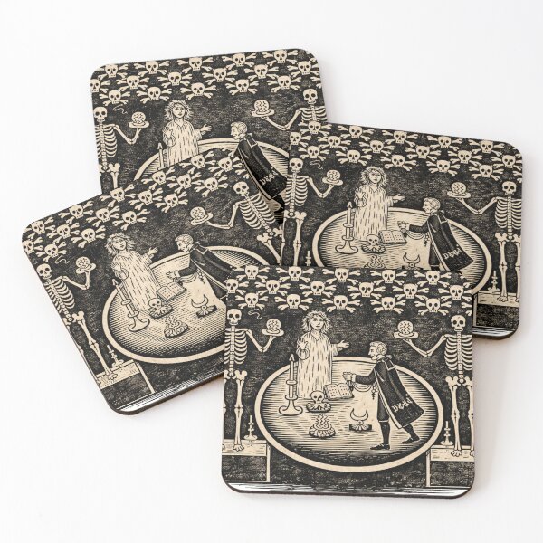 Item preview, Occult Woodcut Vintage Skeleton Ritual Illustration Design for Dark Art Lovers designed and sold by RickE.