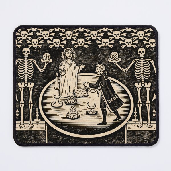 Item preview, Occult Woodcut Vintage Skeleton Ritual Illustration Design for Dark Art Lovers designed and sold by RickE.