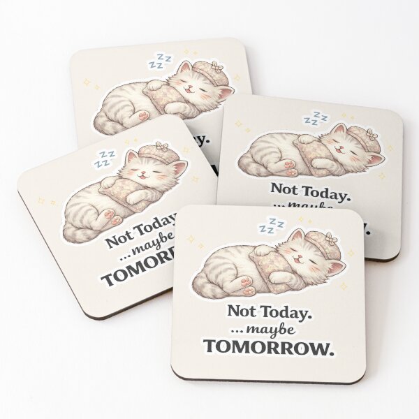 Item preview, Not Today Maybe Tomorrow – Funny Lazy Cat Meme designed and sold by Serene Whiskers.