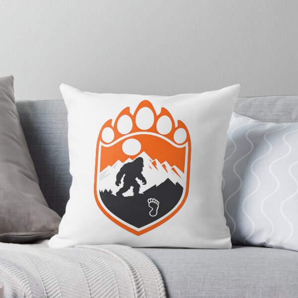 Item preview, Sasquatch Bigfoot Paw Print Badge - Orange Mountain Nature Art designed and sold by SasquatchTrail.