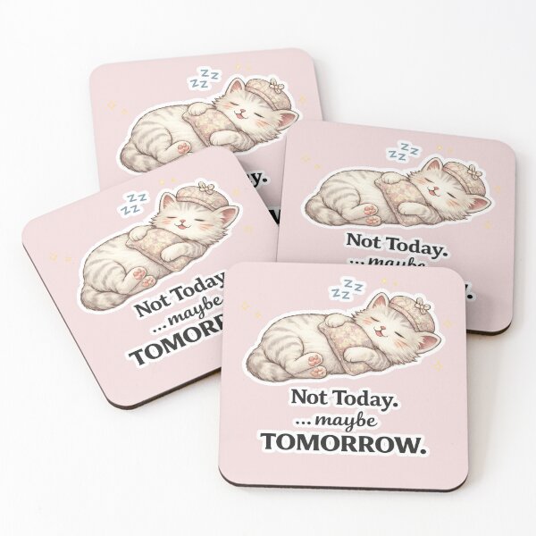 Item preview,  Not Today Maybe Tomorrow – Funny Lazy Cat Meme designed and sold by Serene Whiskers.