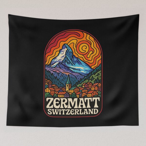 Item preview, Zermatt Switzerland Trippy Art Travel designed and sold by TomFrontierArt.