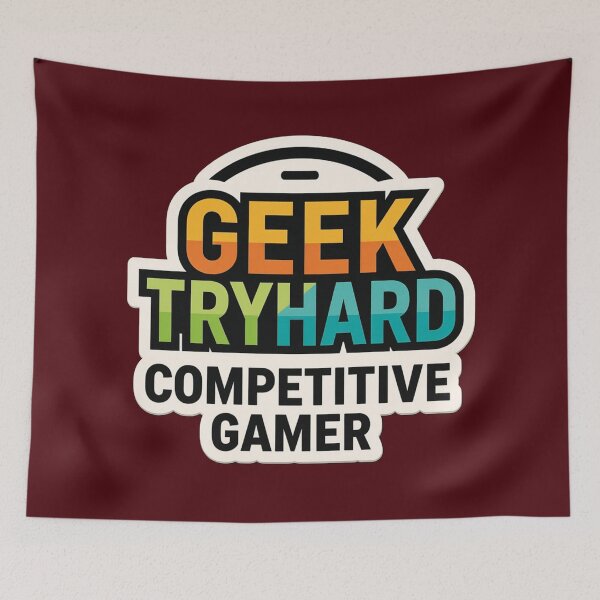 Artikelvorschau, Geek Tryhard – Lustiger minimalistischer Aufkleber für ambitionierte Wettkampfspieler entworfen und verkauft von MerlinWear.