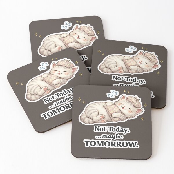 Item preview,  Not Today Maybe Tomorrow – Funny Lazy Cat Meme designed and sold by Serene Whiskers.