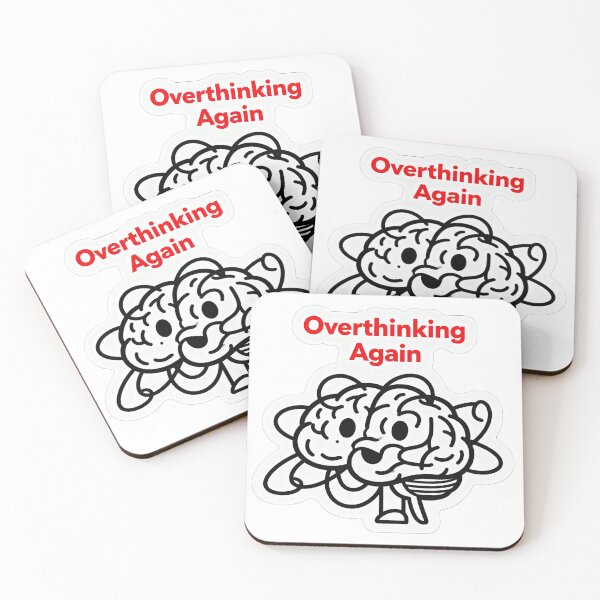 Item preview, Overthinking Again – Funny Minimalist Brain Doodle Design designed and sold by Modefissi.