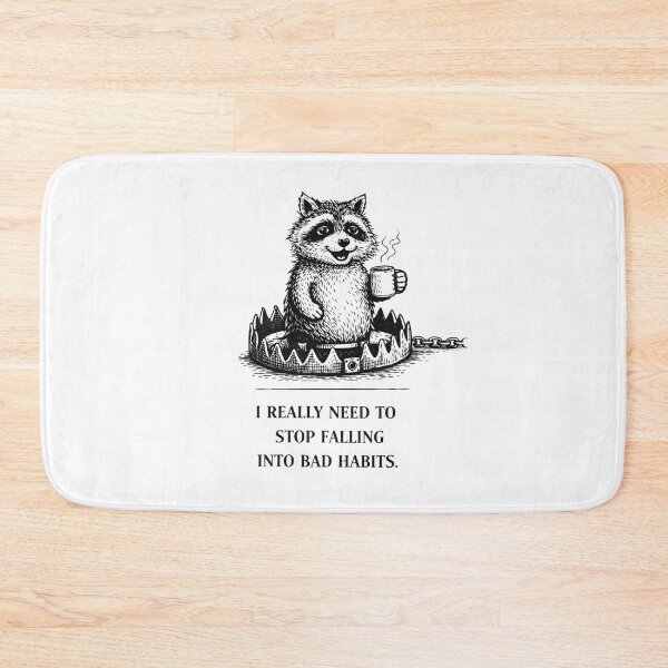 Item preview, Anxiety Raccoon Trap Meme – I Need To Stop Falling Into Bad Habits designed and sold by Region.