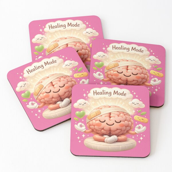 Item preview, Funny Brain with Bandage in Healing Mode – Cute Mental Health Icon Illustration designed and sold by Nusha Creations.