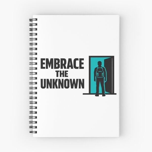 Item preview, Embrace The Unknown Minimalist Backpacker Doorway Silhouette designed and sold by FunFitLife Studio.