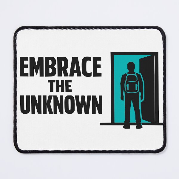 Item preview, Embrace The Unknown Minimalist Backpacker Doorway Silhouette designed and sold by FunFitLife Studio.