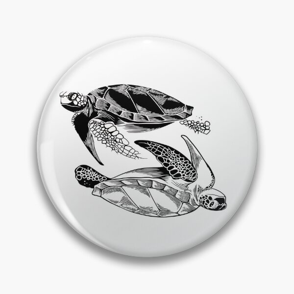 Item preview, TWO TURTLES IN BLACK AND WHITE designed and sold by geekmania48.