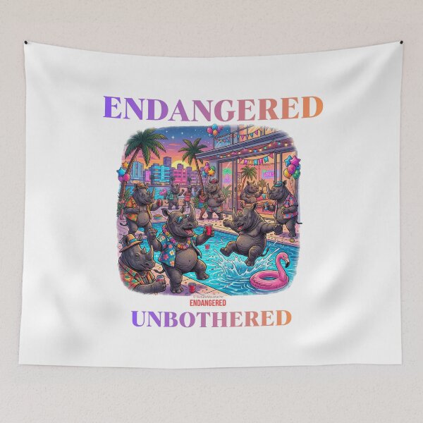 Item preview, Funny Rhino Pool Party Gift - Critically Endangered Animal Humor - Birthday Gift Animal Lover Party designed and sold by Nature & Moustaches.