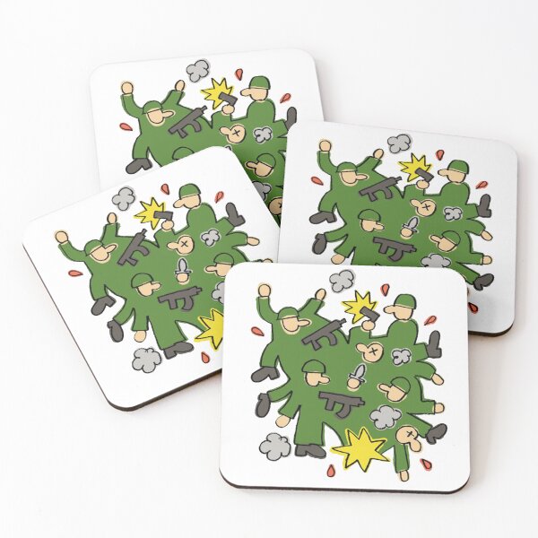 Item preview, Chaotic Cartoon Battle Scene Cute Soldiers Explosion Doodle Style  Main Tag designed and sold by SeriouslyArtistical.