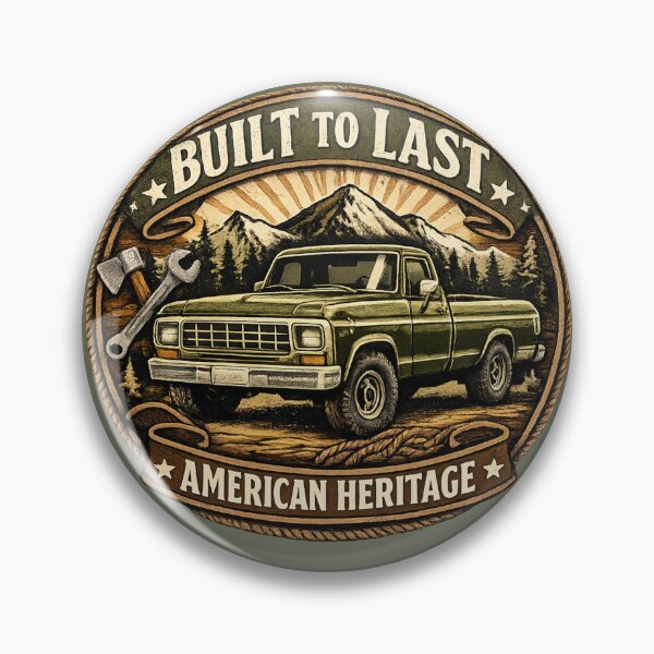 Item preview, Built To Last Vintage American Pickup Truck Badge Design designed and sold by Retro Arabica.