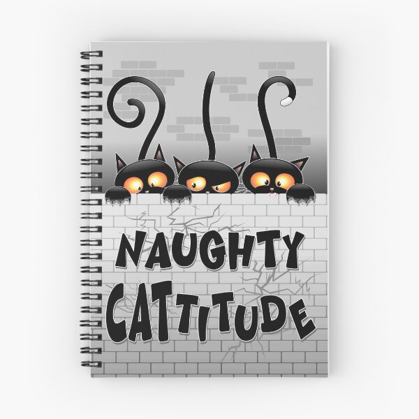 Item preview, "Naughty Cattitude" Funny three Black Cats meme designed and sold by BluedarkArt.