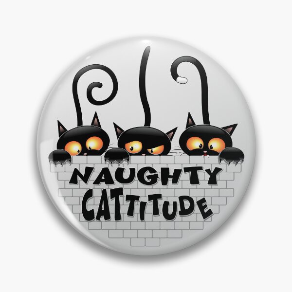 Item preview, "Naughty Cattitude" Funny three Black Cats meme designed and sold by BluedarkArt.