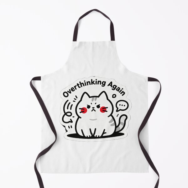 Item preview, Overthinking Again Cat – Funny Minimalist Anxiety Meme Design designed and sold by Modefissi.