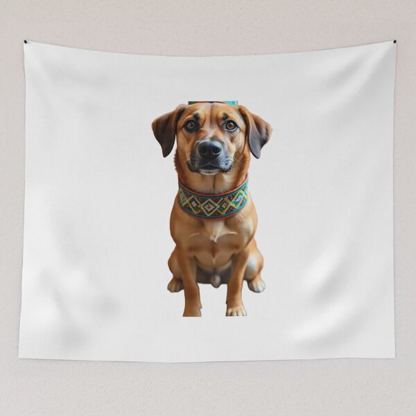 Item preview, Cute Dog with Colorful Tribal Collar designed and sold by Hafcishop.