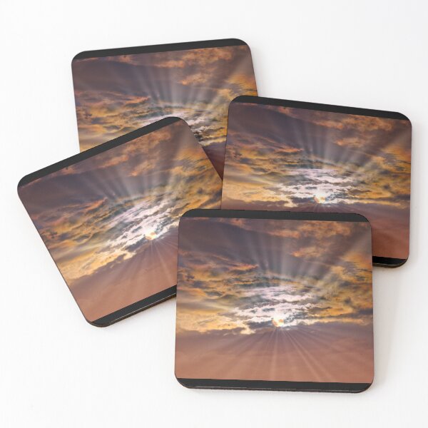 Item preview, Celestial Sunrays - Dramatic Sunset Sky & Golden Light Photography designed and sold by AbulailArt.