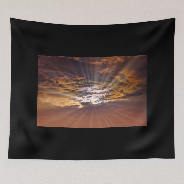 Item preview, Celestial Sunrays - Dramatic Sunset Sky & Golden Light Photography designed and sold by AbulailArt.