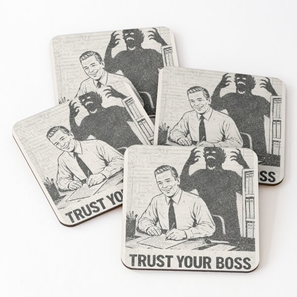Item preview, Trust Your Boss – Vintage Office Horror Parody | Gen X Corporate Satire Shirt | Retro Xerox Zine Aesthetic designed and sold by DiamondSkyShirt.