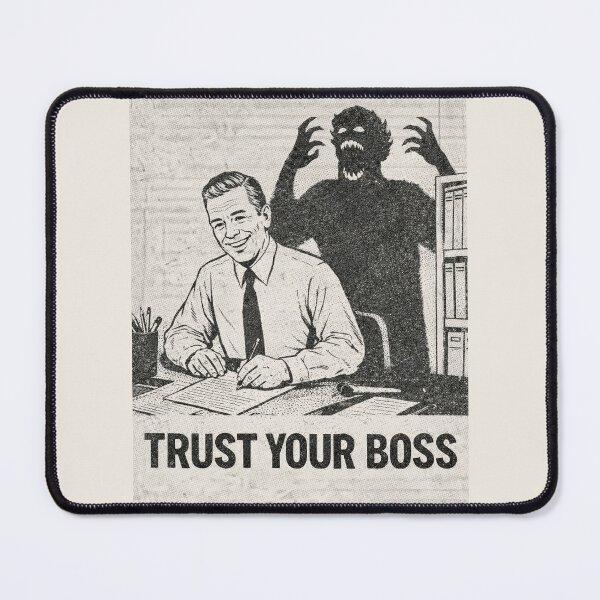Item preview, Trust Your Boss – Vintage Office Horror Parody | Gen X Corporate Satire Shirt | Retro Xerox Zine Aesthetic designed and sold by DiamondSkyShirt.