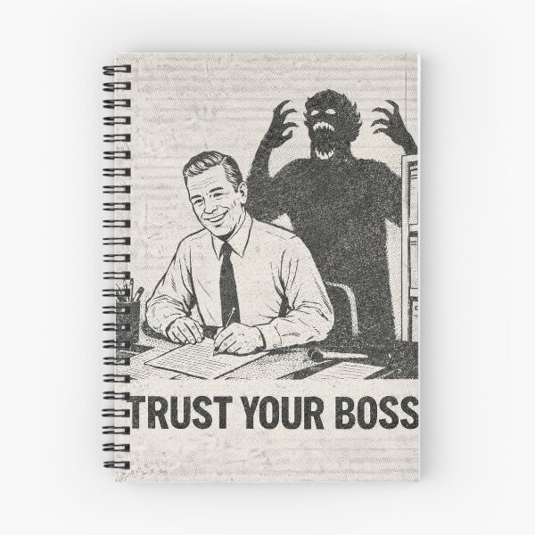 Item preview, Trust Your Boss – Vintage Office Horror Parody | Gen X Corporate Satire Shirt | Retro Xerox Zine Aesthetic designed and sold by DiamondSkyShirt.