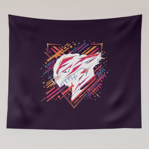 Item preview, Abstract Neon Wolf Head – Geometric Cyberpunk Animal Art Design designed and sold by Kruti Collection.