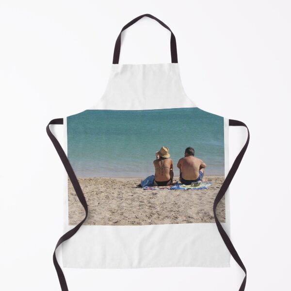 Item preview, Couple Relaxing on Sandy Beach Towels by Turquoise Sea Watching Calm Ocean Together designed and sold by Nmallia.
