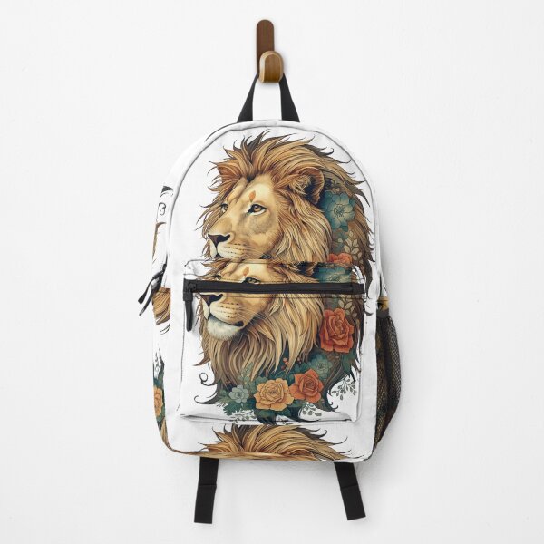 Item preview, Majestic Lion with Floral Mane – Boho Wildlife Nature Art Design designed and sold by Kruti Collection.