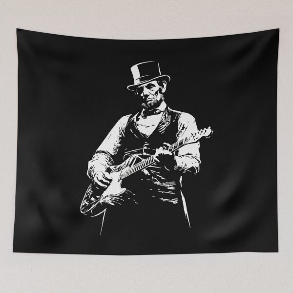 Item preview, Abraham Lincoln Rockstar - Honest Abe Playing Electric Guitar designed and sold by Ali-printshop.
