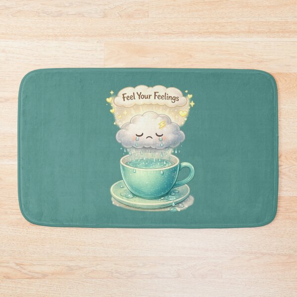 Item preview, Feel Your Feelings – Cute Cloud in Cup Mental Health Illustration designed and sold by StickyDelights.
