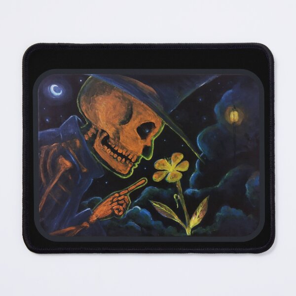 Item preview, Memento Mori Explorer – Gothic Skeleton & Glowing Flower Nocturnal Art designed and sold by Odd shloox.