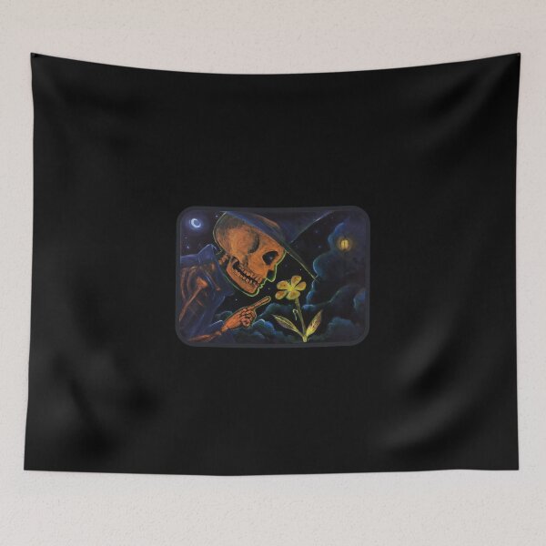 Item preview, Memento Mori Explorer – Gothic Skeleton & Glowing Flower Nocturnal Art designed and sold by Odd shloox.