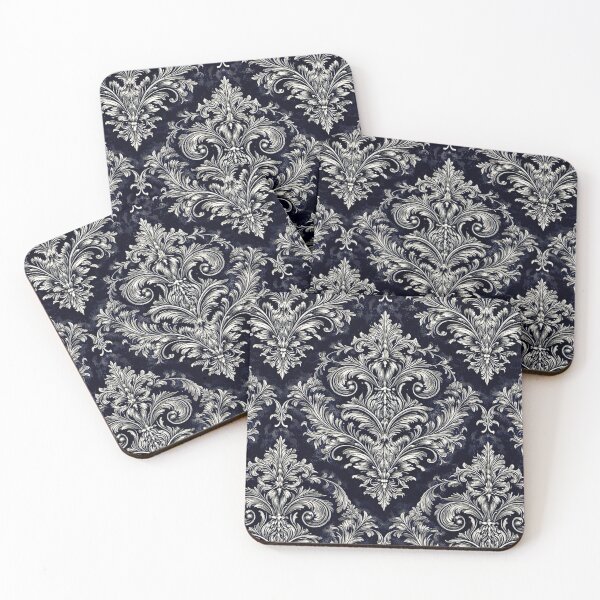 Item preview, Gothic Noir Silver Baroque Damask designed and sold by cabuks.