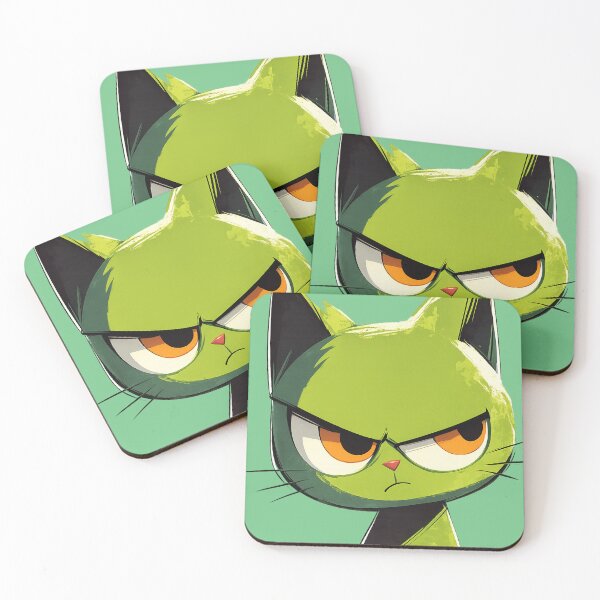 Item preview, Green Cat Angry designed and sold by Weeb District.