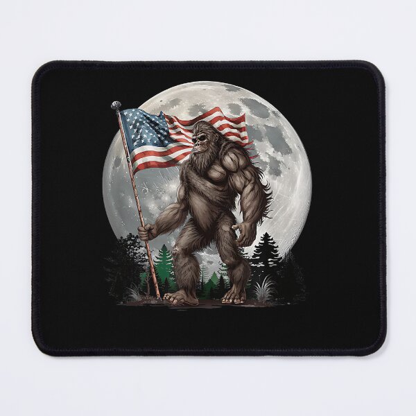 Item preview, Bigfoot Sasquatch - American Flag Full Moon Patriotic designed and sold by Moutamid22art.