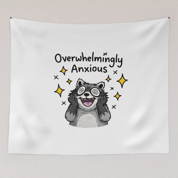 Item preview, Meme del mapache abrumadoramente ansioso: un adorable mapache ansioso. designed and sold by Region.