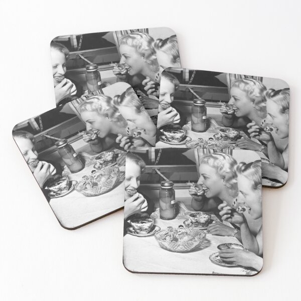 Item preview, Women Eating Dessert, Vintage Black and White Old Photo designed and sold by vintagevivian.