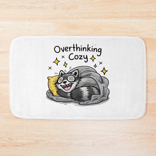 Item preview, Overthinking Cozy Raccoon Meme – Cute Anxiety Trash Panda designed and sold by Region.